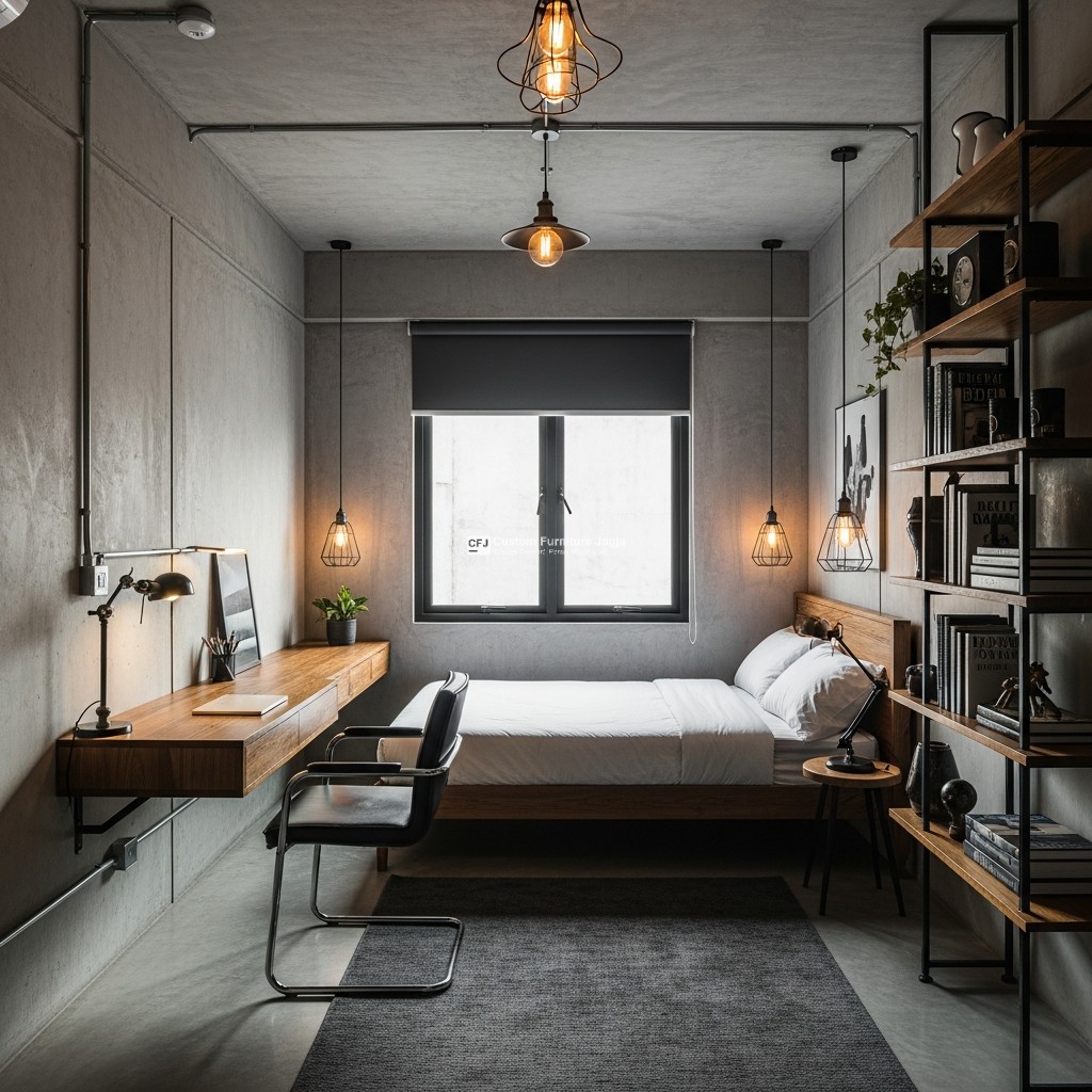 Kamar kost Industrial Maskulin Elegan