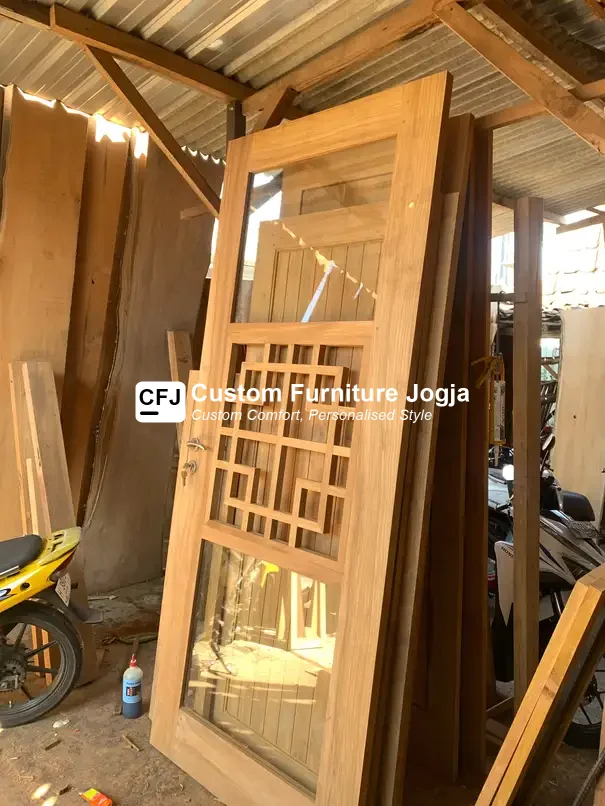 Pintu custom premium jogja material jati perhutani grade A
